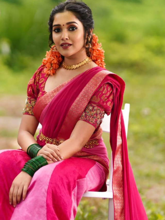 Anika Surendran glows in various styles saree outfits